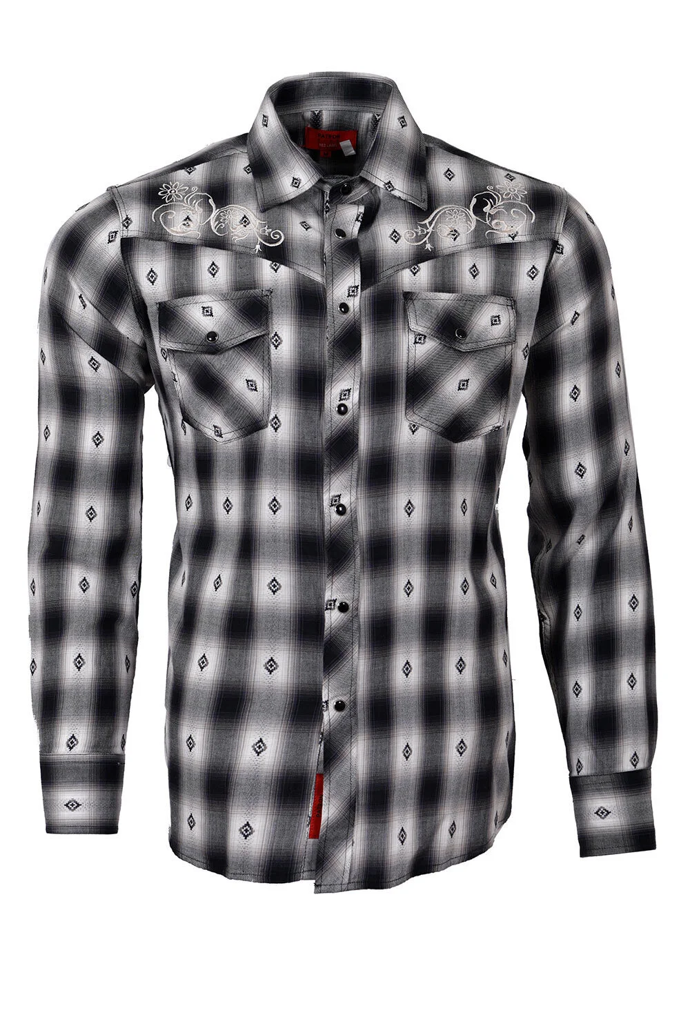 Men's Printed Checkered Shirt 04460 Black