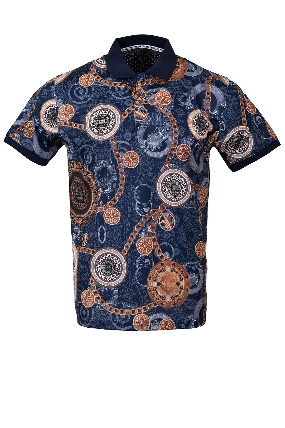 Men's Printed Polo Shirt T-210 Navy