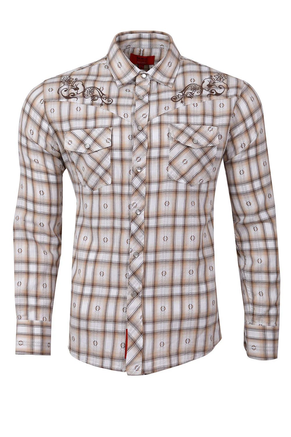 Men's Printed Checkered Shirt 04460 White