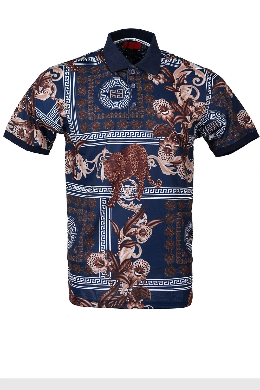 Men's Printed Polo Shirt T-200 Navy