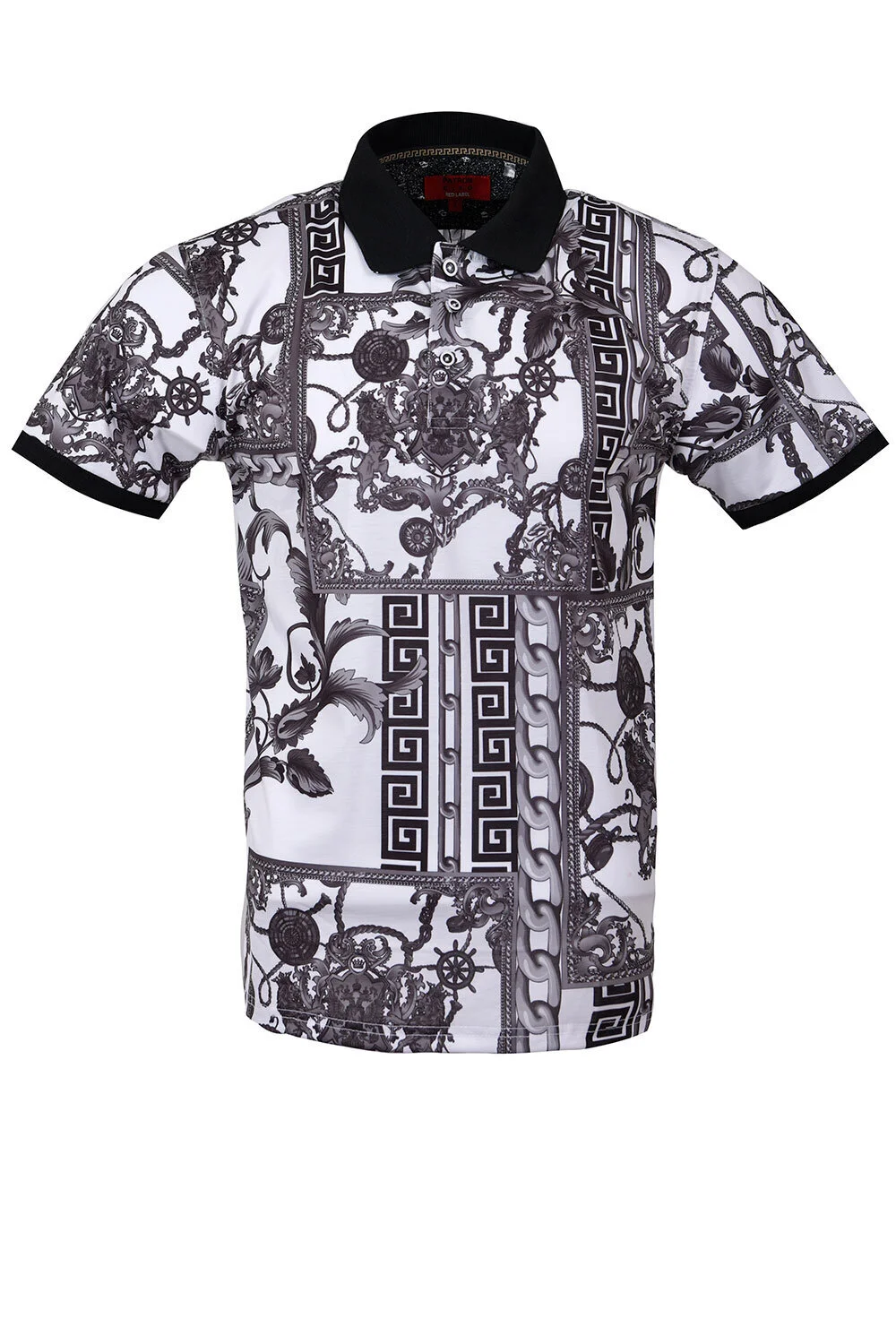 Men's Printed Polo Shirt T-205 White