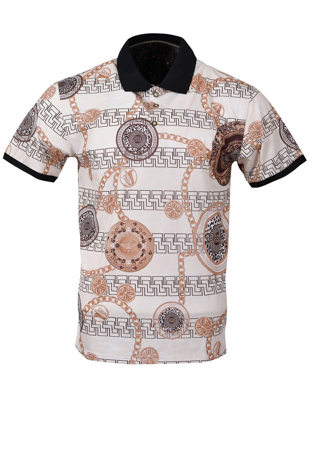 Men's Printed Polo Shirt T-210 Khaki