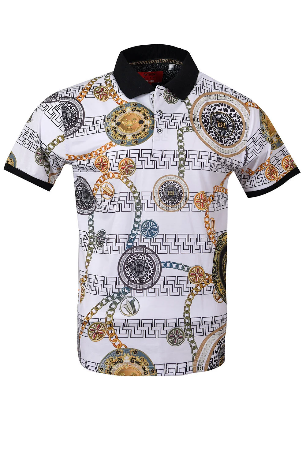 Men's Printed Polo Shirt T-210 White