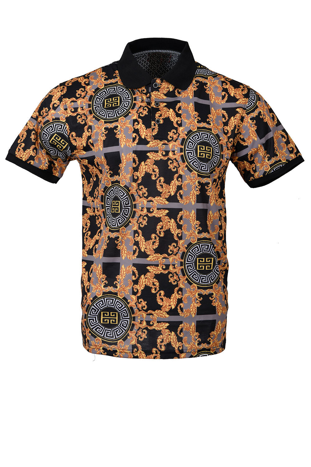 Men's Printed Polo Shirt T-215 Black