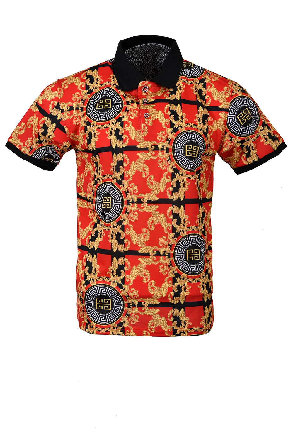 Men's Printed Polo Shirt T-215 red