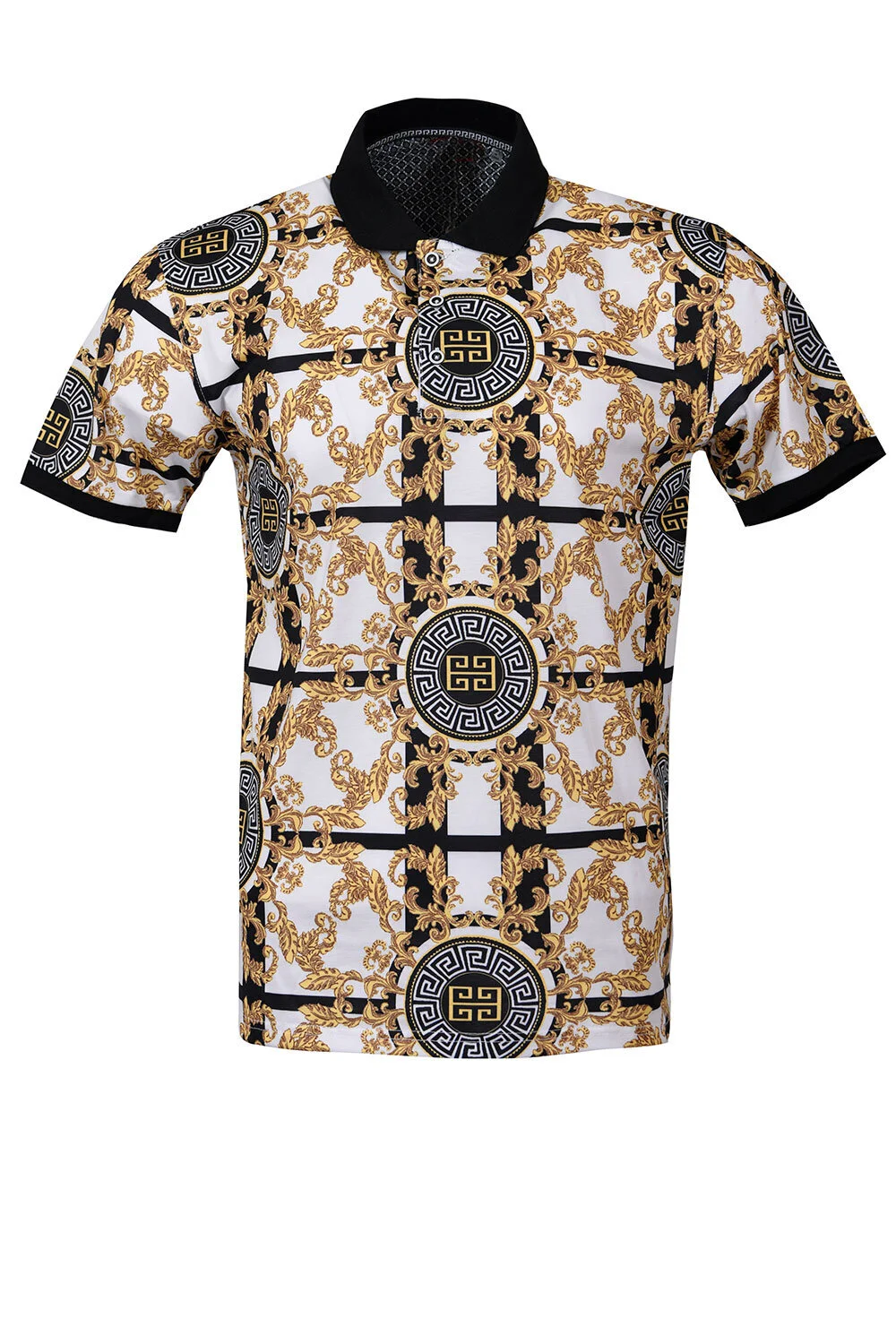 Men's Printed Polo Shirt T-215 White