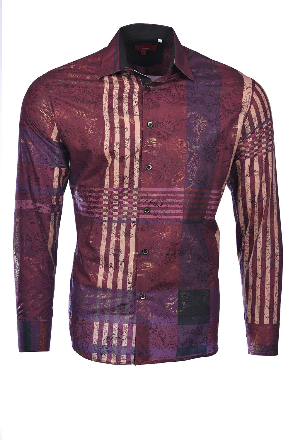 Men's Printed Shirt 1205 Burgundy
