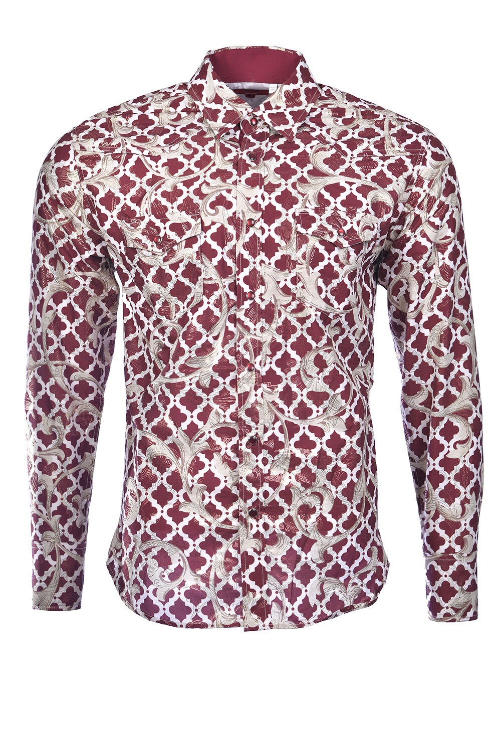 Men's Printed Shirt 1235 Burgundy