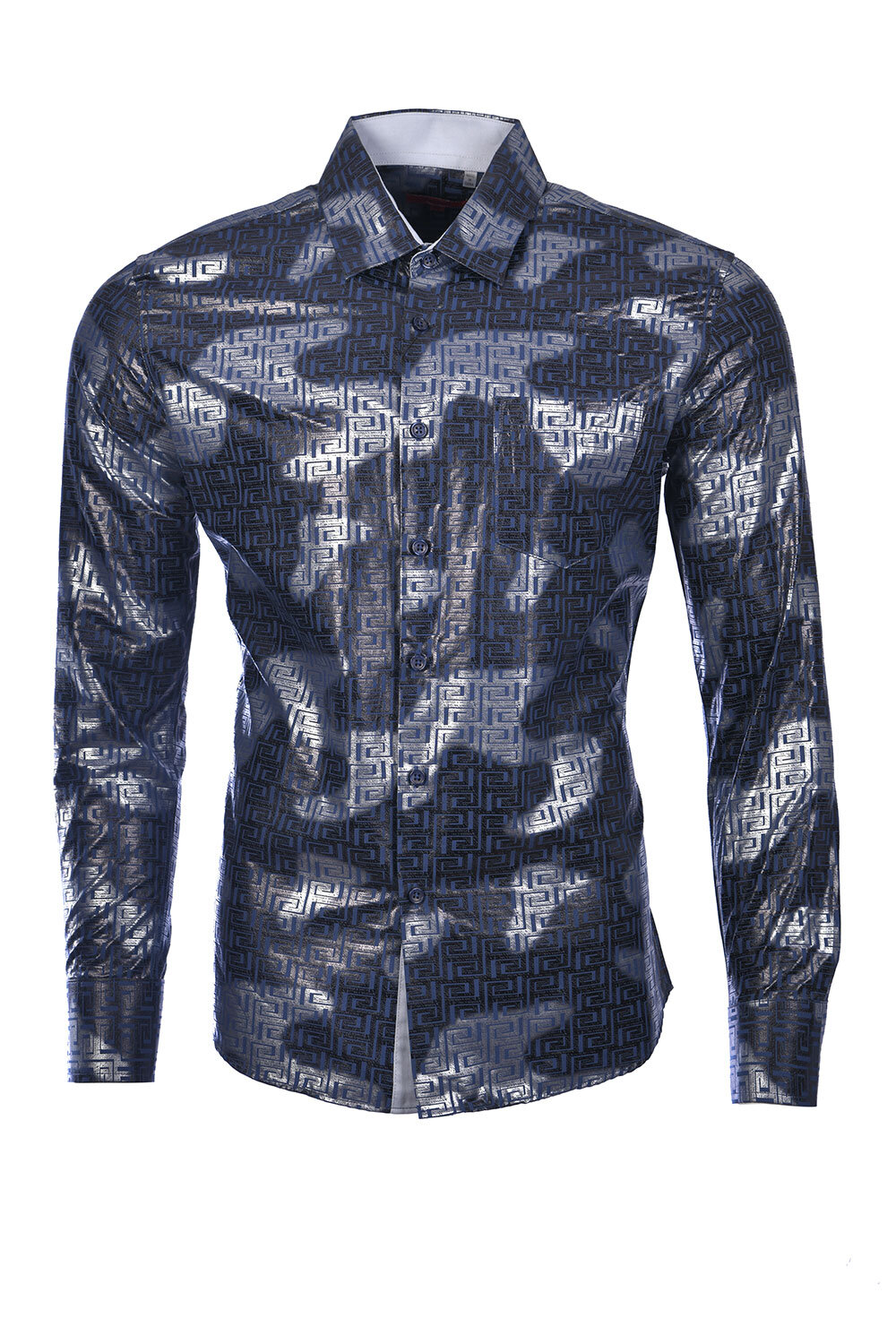Men's Printed Shirt F-07 Navy