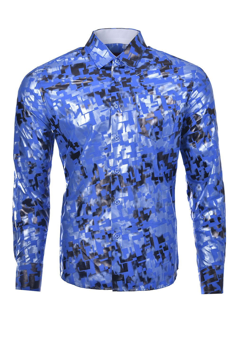 Men's Printed Shirt F-09 Royal