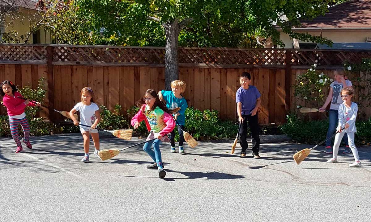 Playing outdoors