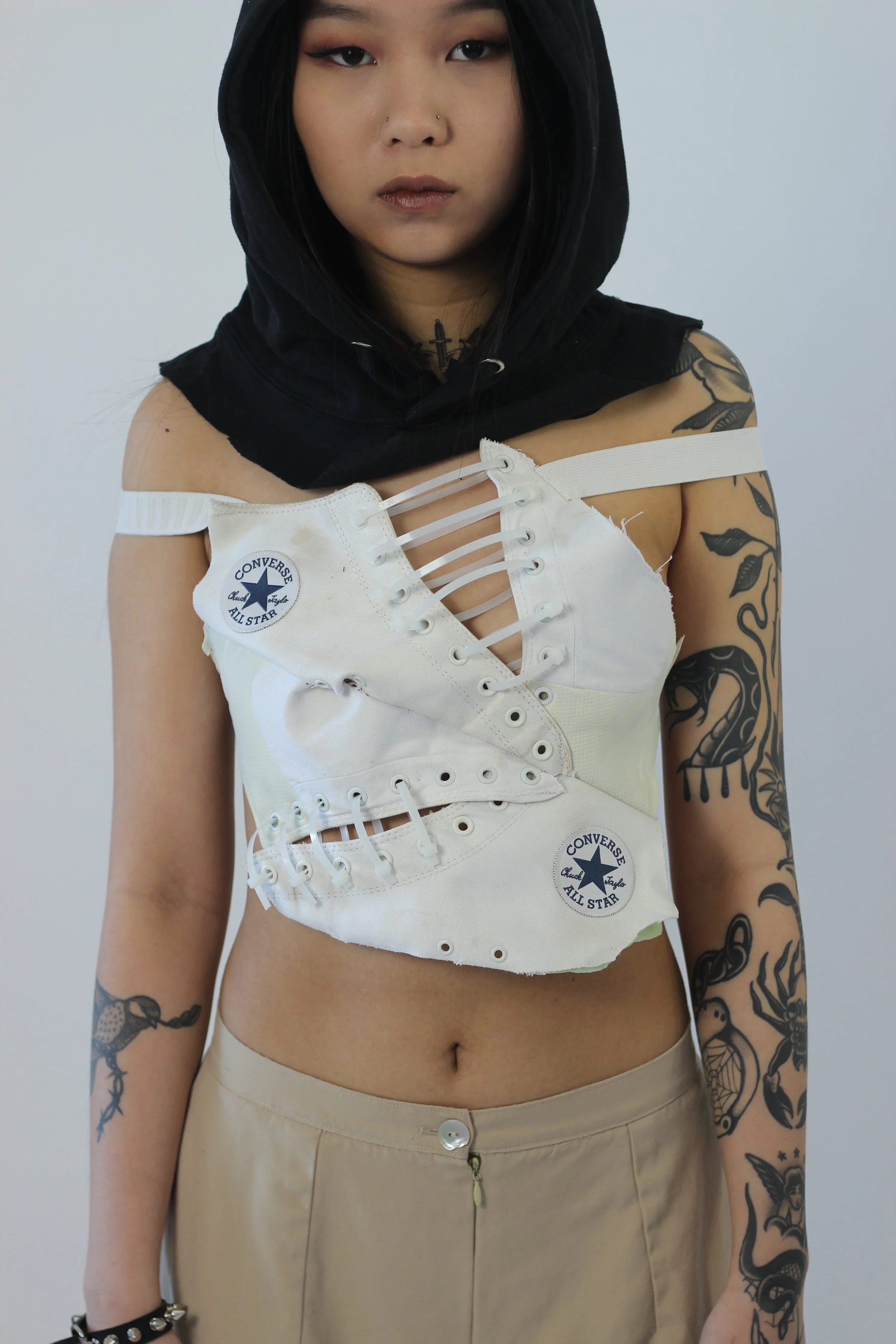  REWORKED CONVERSE SHOES INTO A  TUBE TOP  