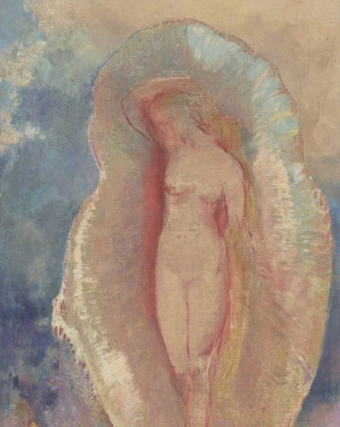 Odilon Redon - The Birth of Venus c. 1912 via @el_ona_lily &mdash; 

Really feeling this image in the wake of the full Aquarian Moon and relevant transits. 

What areas of your chart does the astrology of this month awaken? 

&mdash;What love and bea