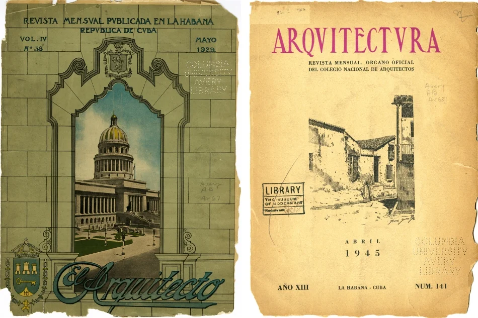 Figure 1. Competing architectural magazines, El Arquitecto , May 1929, and Arquitectura , April, 1945. Archival Research, Avery Library, Columbia University in the City of New York.