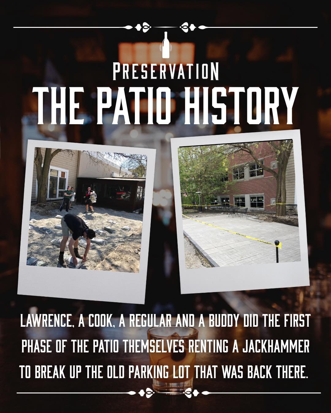 About ten years ago, Lawrence bought the busted-up parking spots behind Preservation from the city, not totally sure what they’d become—but he had a feeling.
Over time, that little patch of pavement started to grow into something more. T