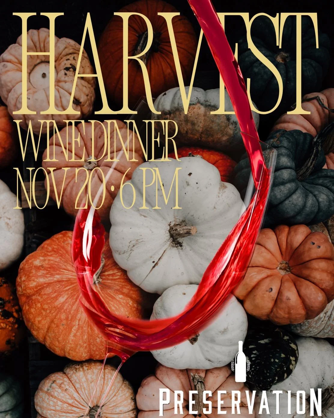 🍷 Wine Wednesday + Harvest Wine Dinner🍷

Join us for an unforgettable evening of food, wine, and good company&mdash;just in time for Thanksgiving.

Our Harvest Wine Dinner is happening Thursday, November 20th, featuring a multi-course menu thoughtf