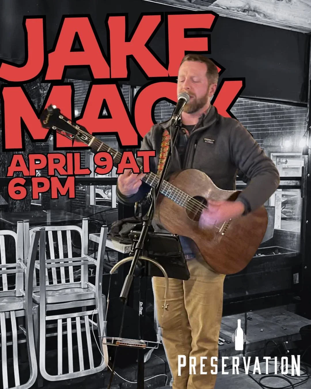 Beautiful night, great food, and live music 🎶

Happy hour 3 to 6 PM! Jake Mack is on the mic at 6 PM! Come grab a drink and enjoy it with us at Preservation!