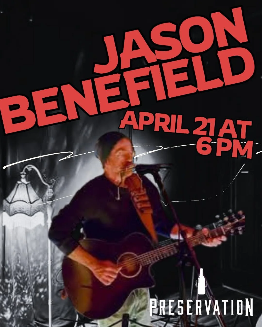 🎶 Live Music Tonight at Preservation 🎶

Join us tonight at 6 PM as Jason Benefield takes the stage!

Great music, craft cocktails, and the perfect atmosphere to kick back and stay awhile. Grab your crew, settle in, and let the night play on.

See y