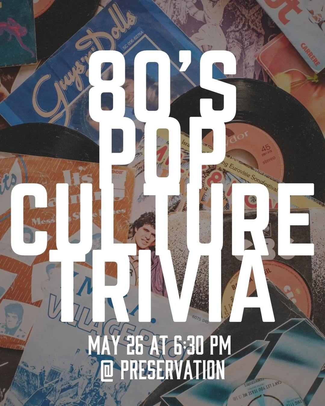 Big hair. One-hit wonders. Cult movies. Random celebrity drama you somehow still remember. 

Pop Culture Trivia is taking over Preservation on May 26 at 6:30 PM for a night dedicated to the best (and weirdest) moments in music, movies, TV, and pop cu