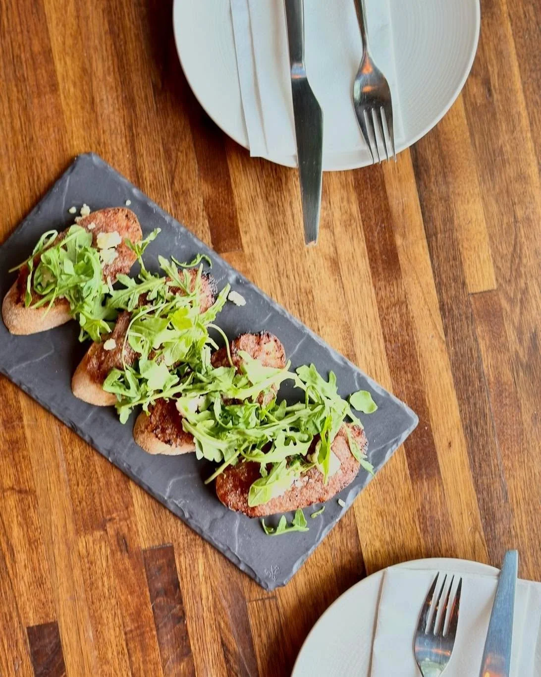 Bacon jam. Blue cheese. Grilled baguette. Arugula.

Yeah&hellip; this one&rsquo;s a problem. A deliciously great problem!