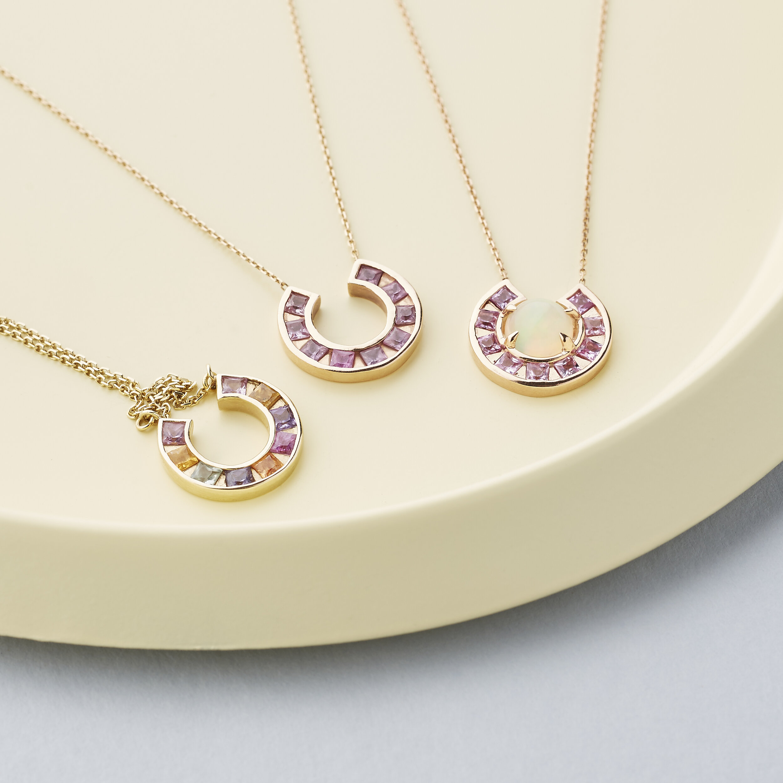  Sundial and Moon necklaces 
