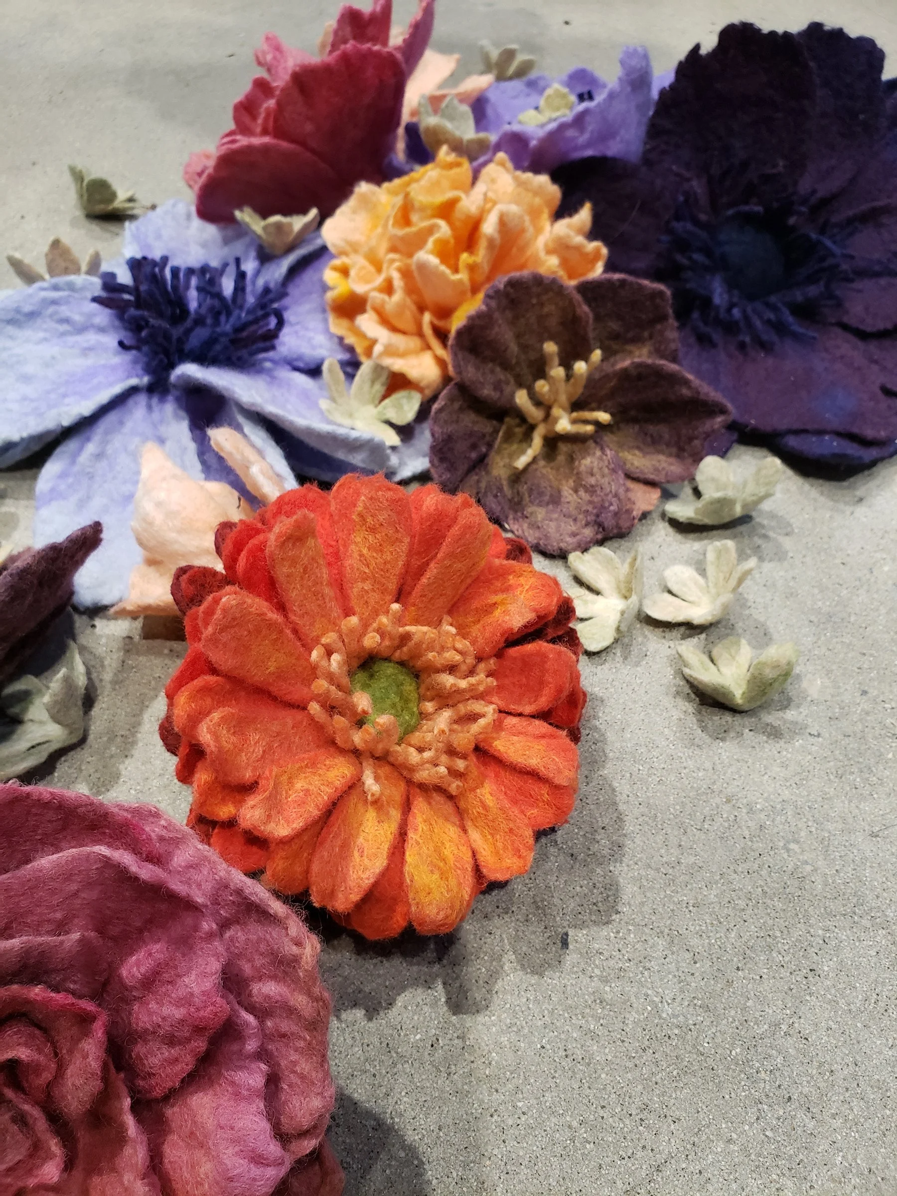 Felted Flower Garland @SUNY Schenectady