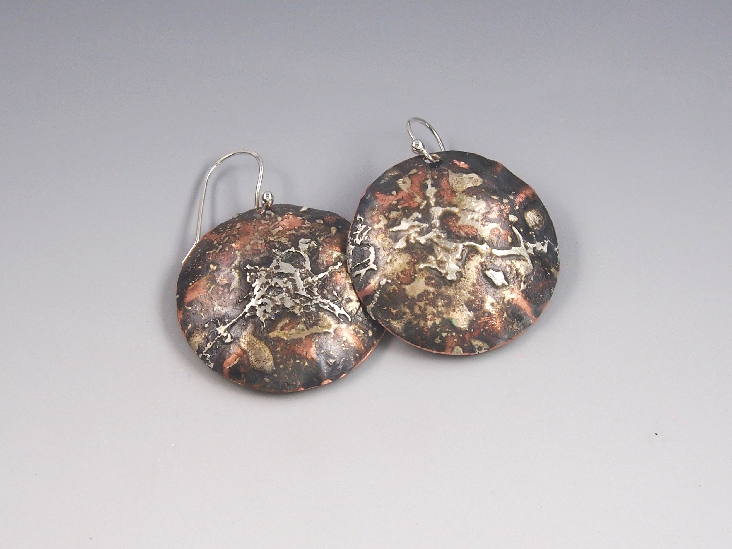 Large Dome Copper Earrings