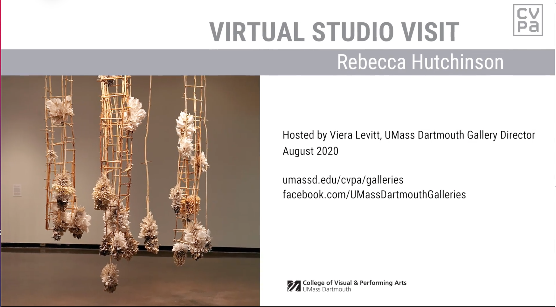 UMass Dartmouth Virtual Studio Visit with Rebecca Hutchinson