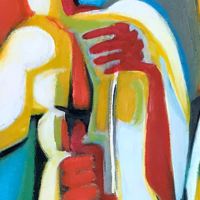 Sorin Bica Why Are You Pushing Me oil on canvas 50x67 8900 Barba Contemporary Art