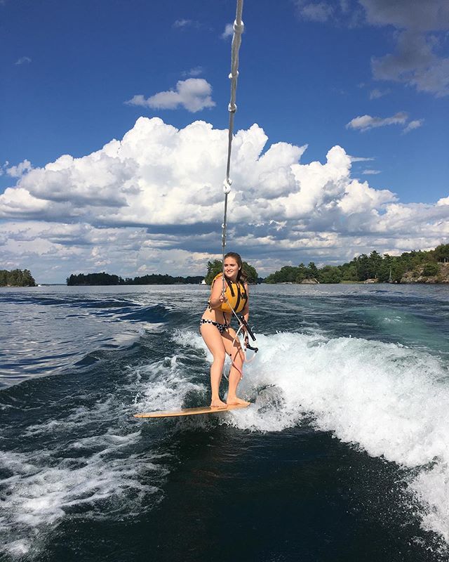 #NoFilter
Ever been wake surfing 🏄&zwj;♂️ ?! Best on a perfect summer day like this 🌞 &gt;