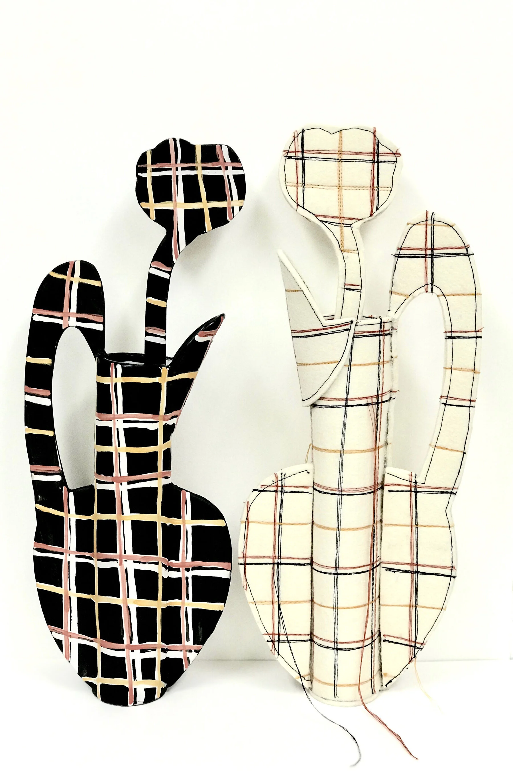 Pair of Plaid Pitchers