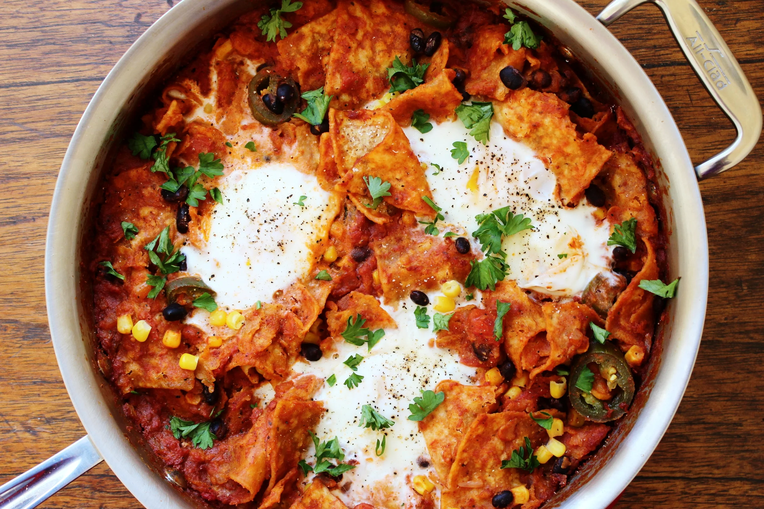 One Skillet Mexican Breakfast Chilaquiles