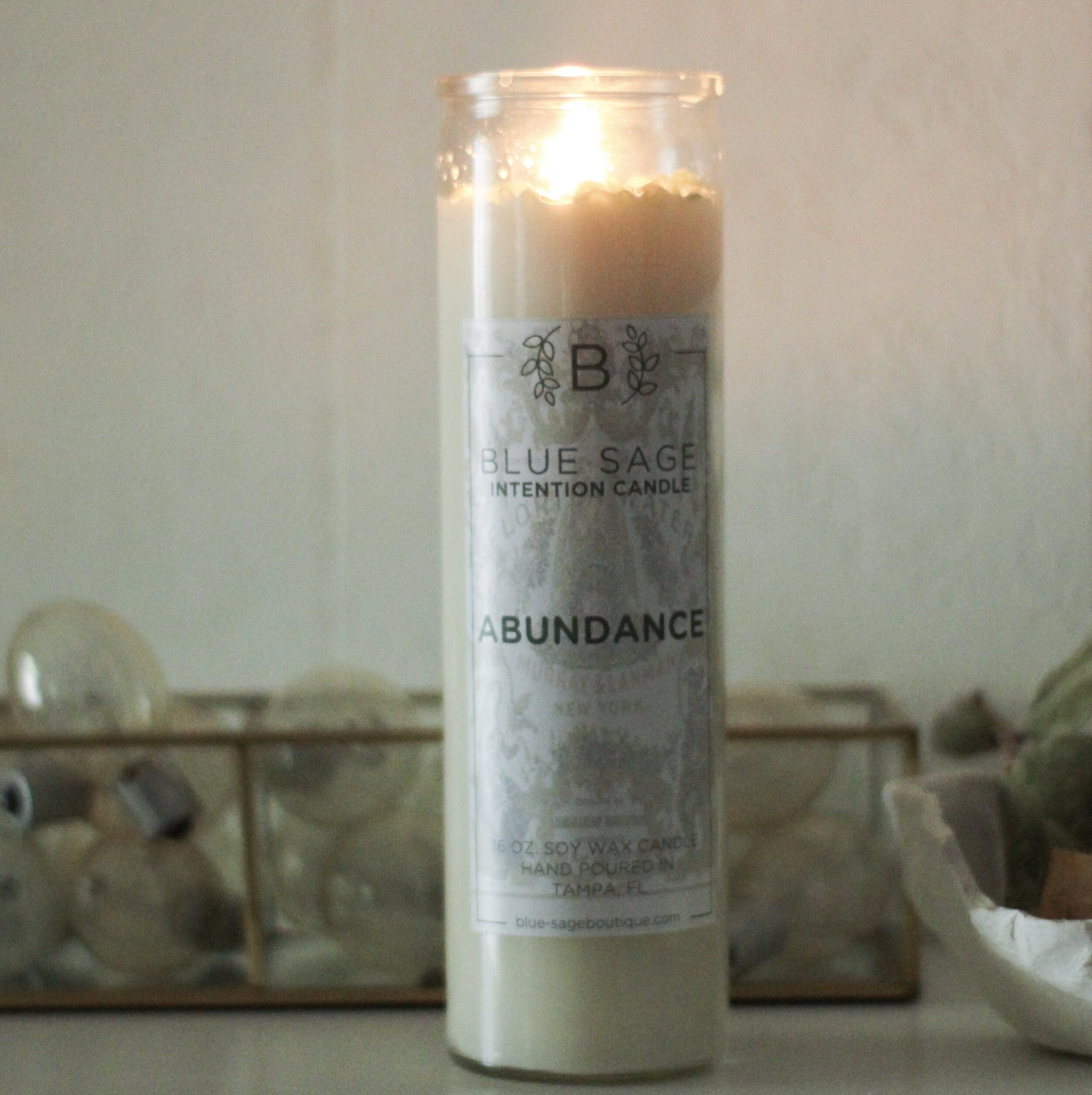 Scented Gem Stone Candle For Abundance and Luck