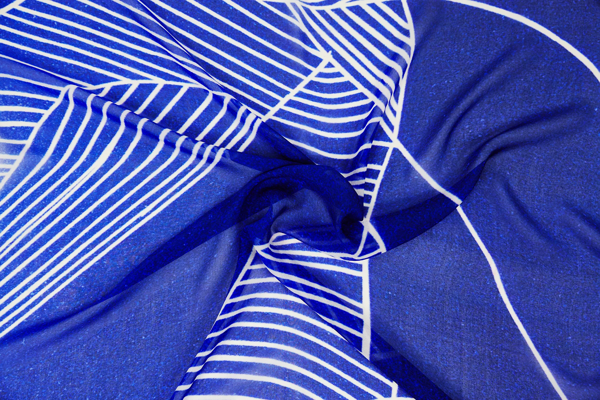 Blue Square Silk Scarf by Basma Design - Azurite Silk Scarf