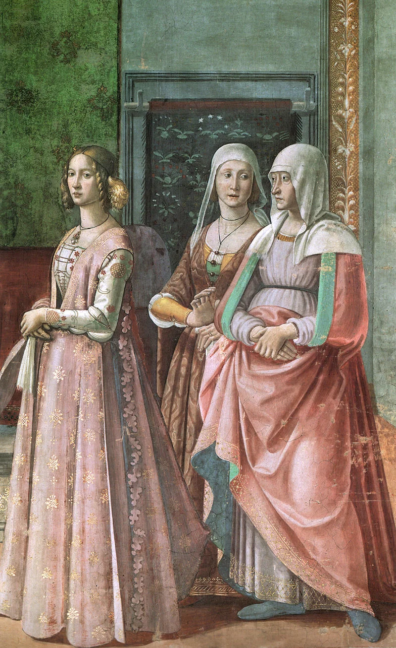 Detail of The Birth of St. John the Baptist, Domnico Ghirlandaio, public domain