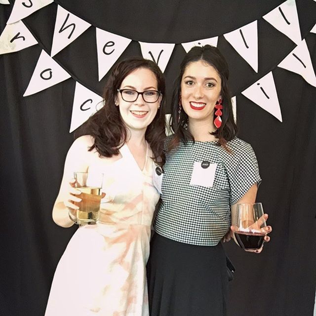 #tbt to @ashevillefrocktails! It was just a few weeks ago but feels like so long! I can&rsquo;t wait till @msjennmakes and I are reunited at @atlantafrocktails soon. Gotta start sewing for it I guess! 
I&rsquo;m wearing a #morningglorytop and a self 