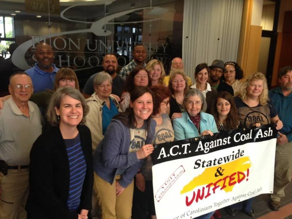 Alliance of Carolinians Together against Coal Ash (ACT against Coal Ash) is a statewide organization made up of impacted community members neighboring Duke Energy Facilities and communities receiving coal ash in landfills. Photo Taken April 2016