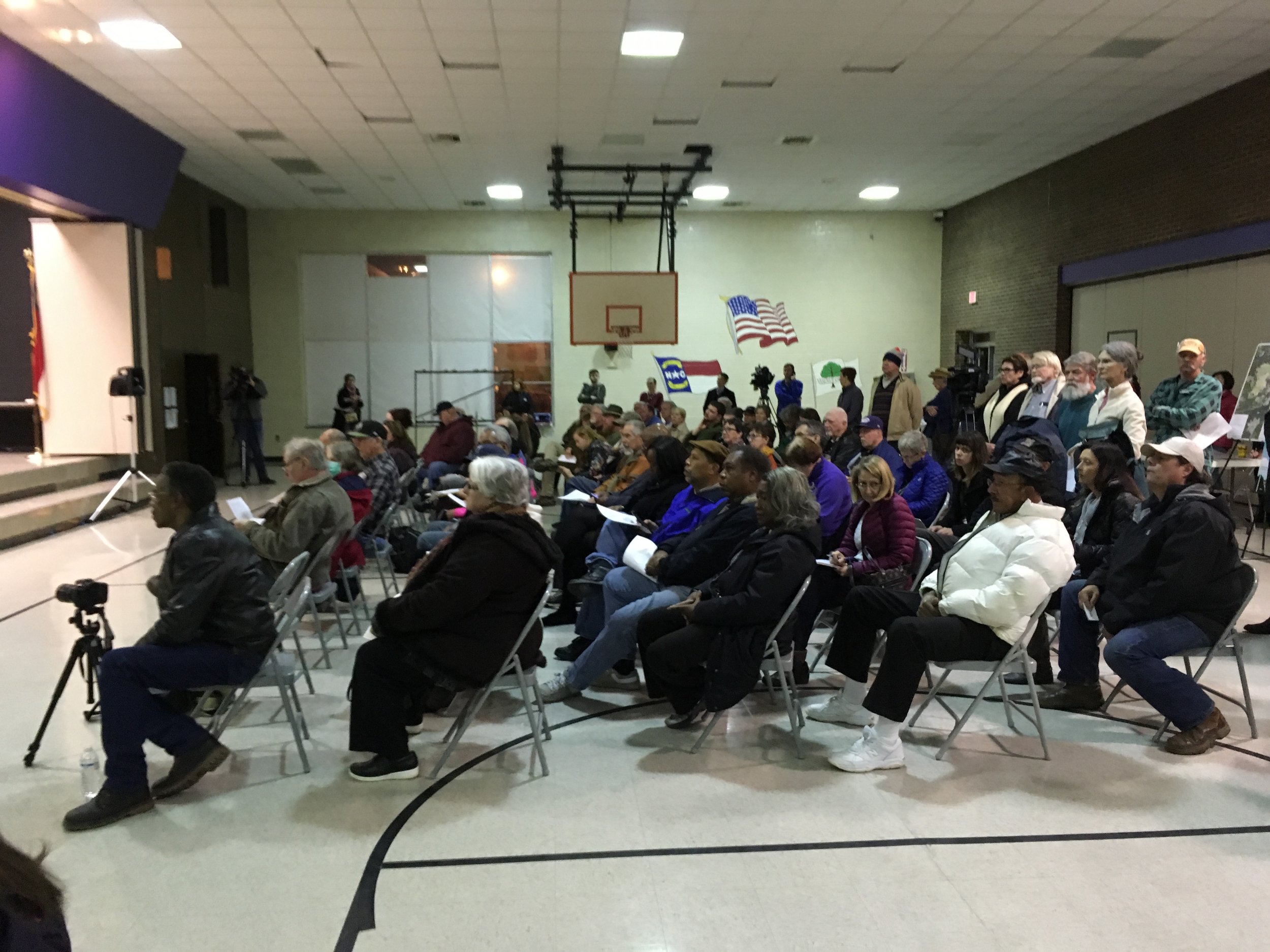 A full house despite the cold weather and numerous impacted community members attending a funeral prior to the event.