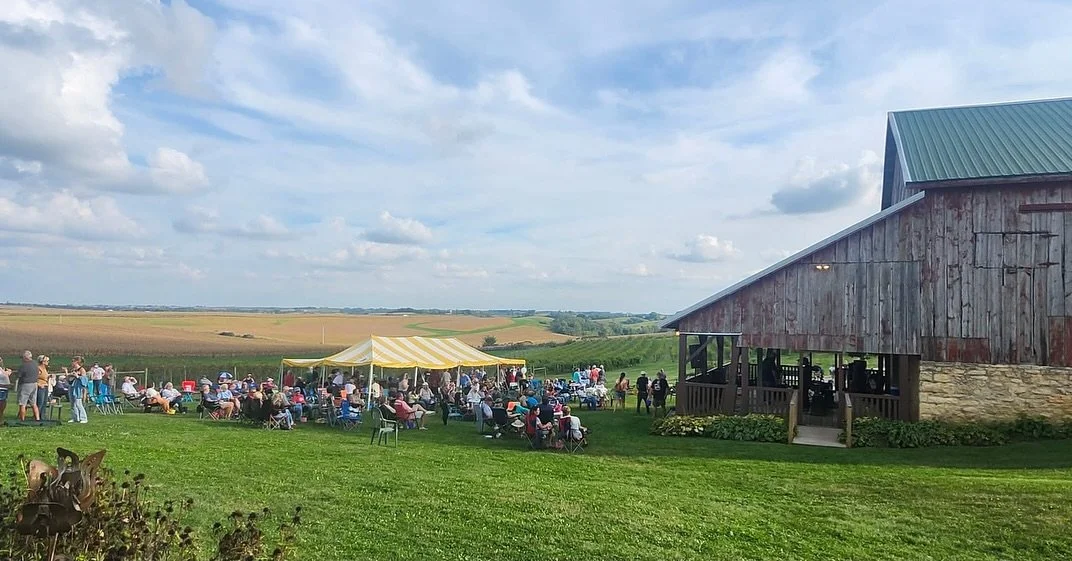 Another beautiful afternoon at Tabor Winery in Baldwin, IA! Thanks for coming out and thanks to Lori and my daughter Lillie for joining us on stage. What a wonderful day of music and friendship! 
The next show will be Chris and Jeni at Pour Bros in M