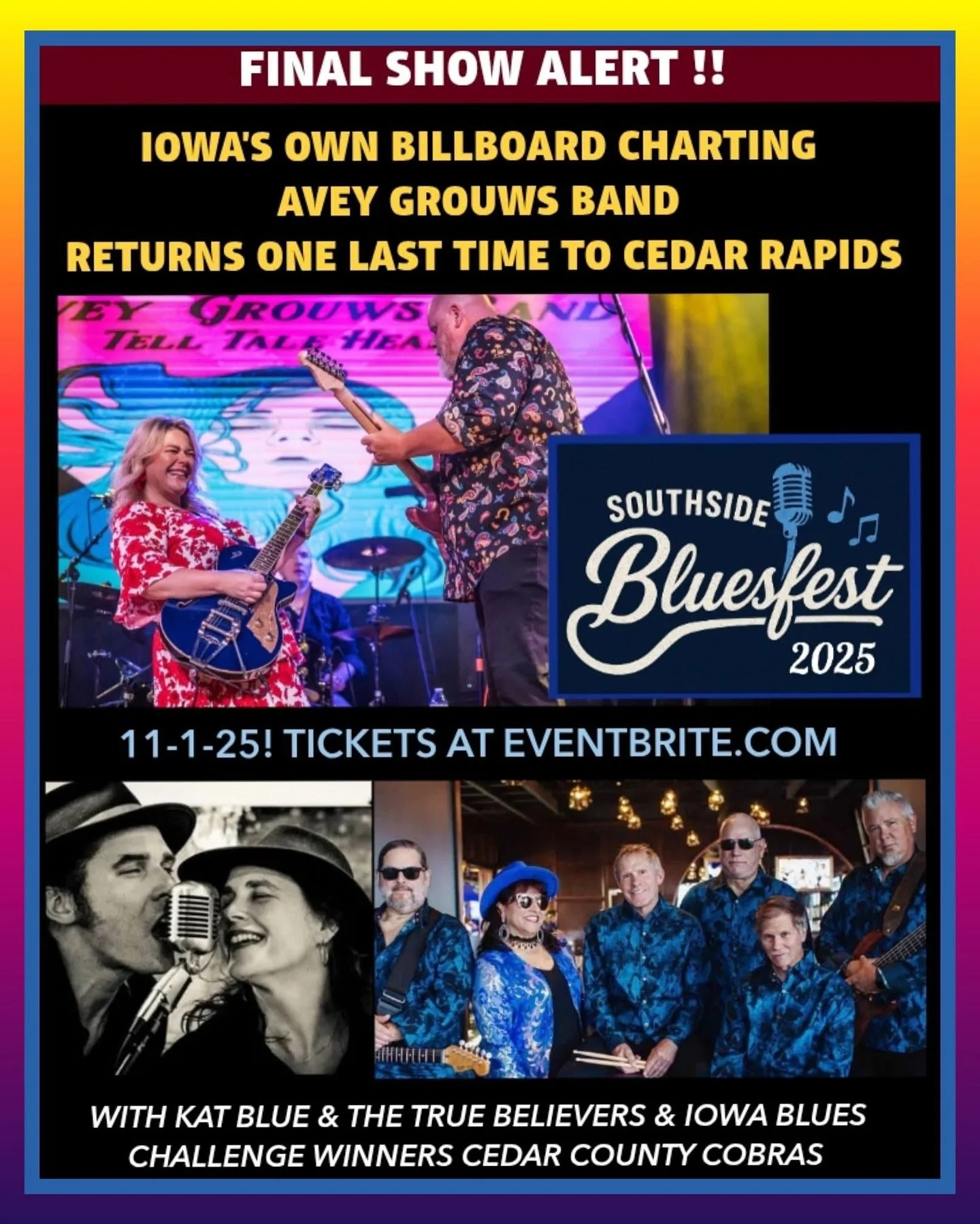 Cedar Rapids! Looking forward to seeing you at the Olympic South Side Theater!