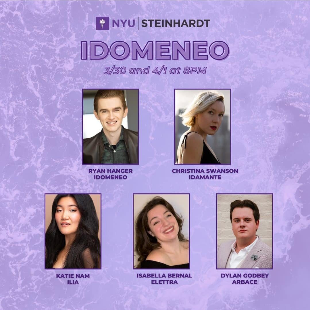 Only a few more days until opening night! I am so excited to perform the title role of NYU Steinhardt&rsquo;s production of Mozart&rsquo;s Idomeneo! If you&rsquo;re in the NYC area, you can purchase a ticket online at https://tickets.nyu.edu and see 