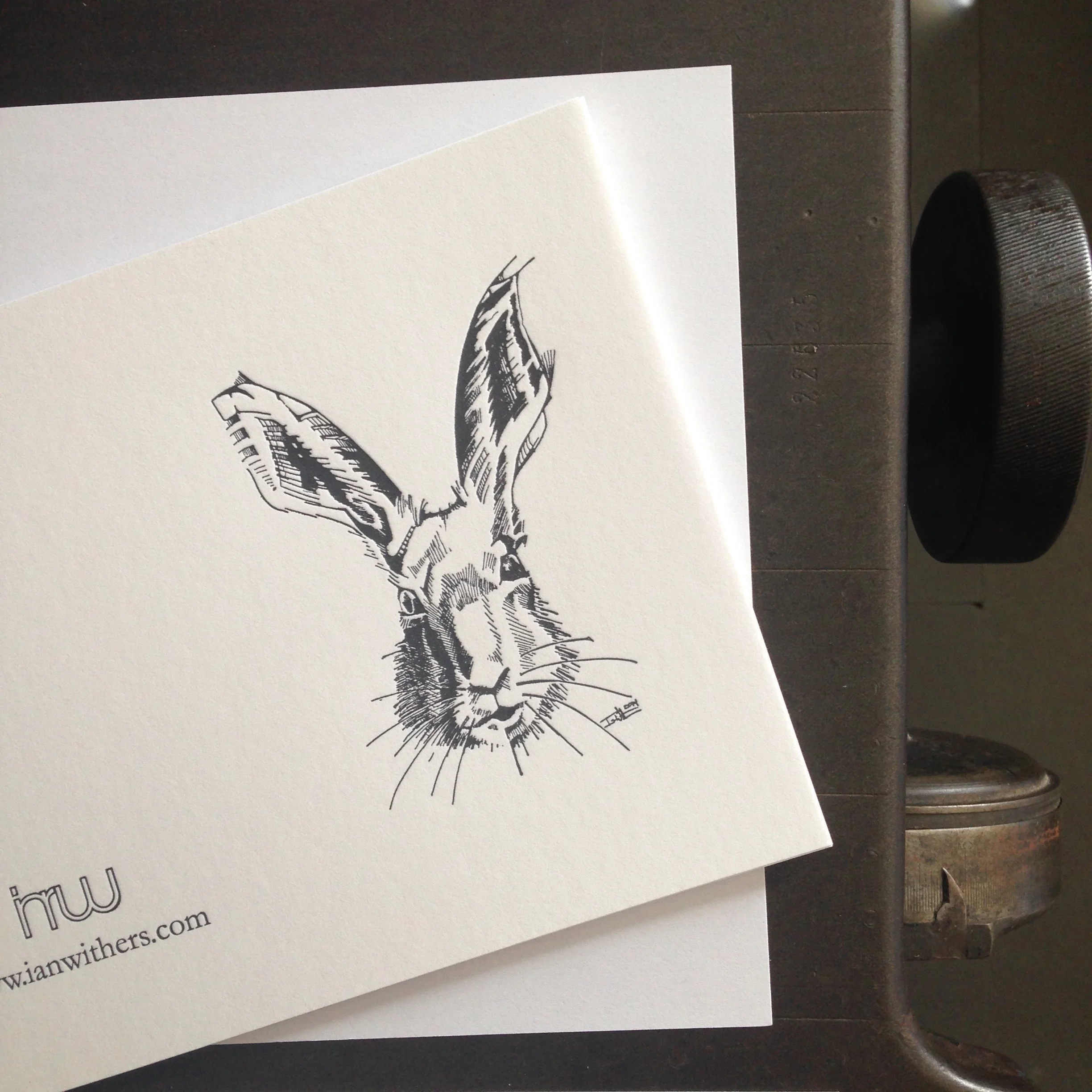 Custom Letterpress Greeting Cards Rabbit Ian Withers