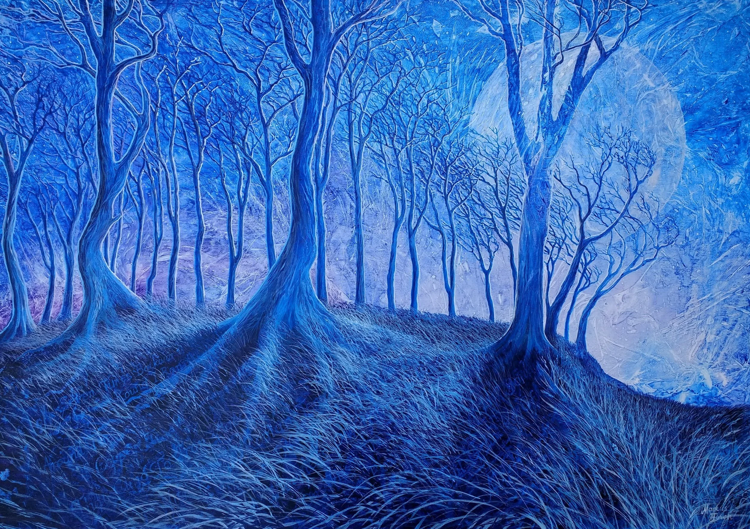 Chanctonbury Ring in Moonlight 