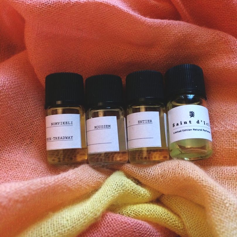 My samples (Nomvikeli, Moussem, Entier, Une Mandarine Pour Mon Homme)