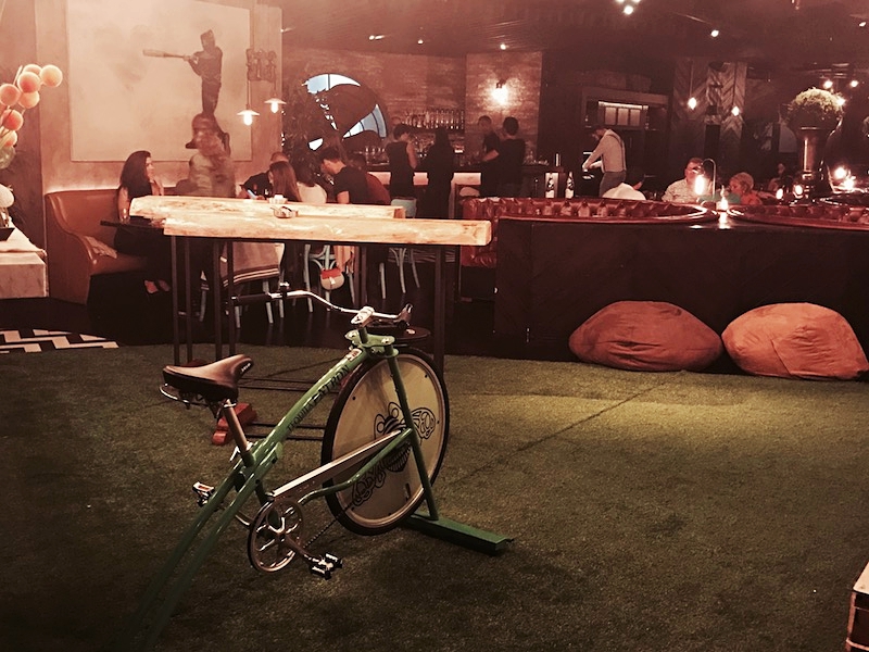The tequila bike on some astroturf