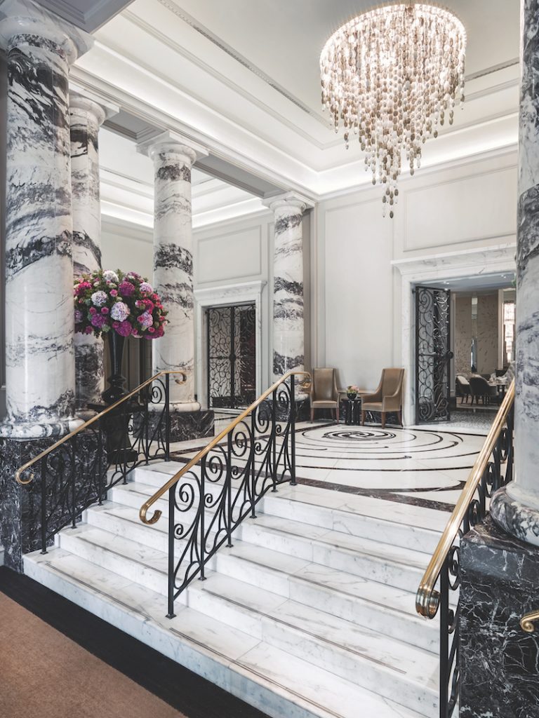 The stunning marble lobby (photo: The Langham London)