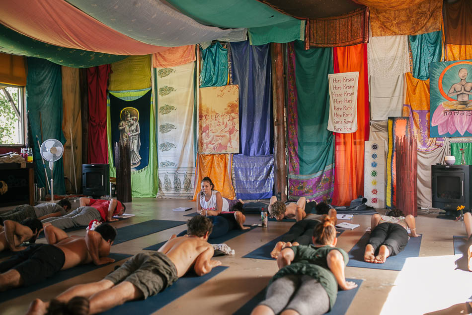 A yoga class (photo credit: Krishna Village)