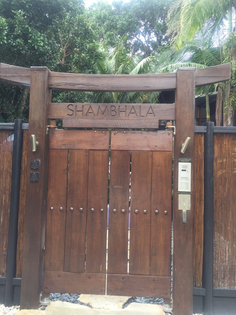 The carved doors leading into Shambhala