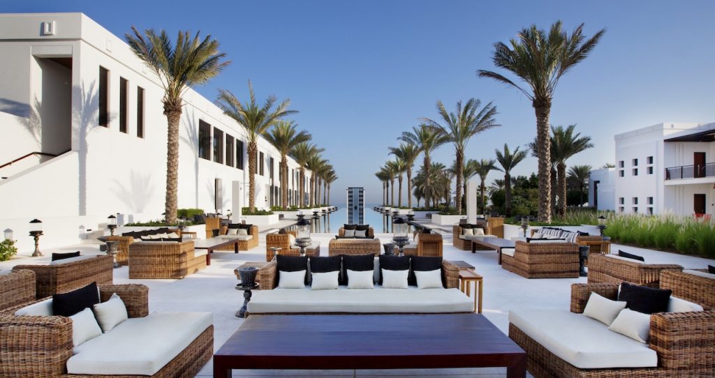 The cabanas at The Long Pool (photo credit: The Chedi Muscat)