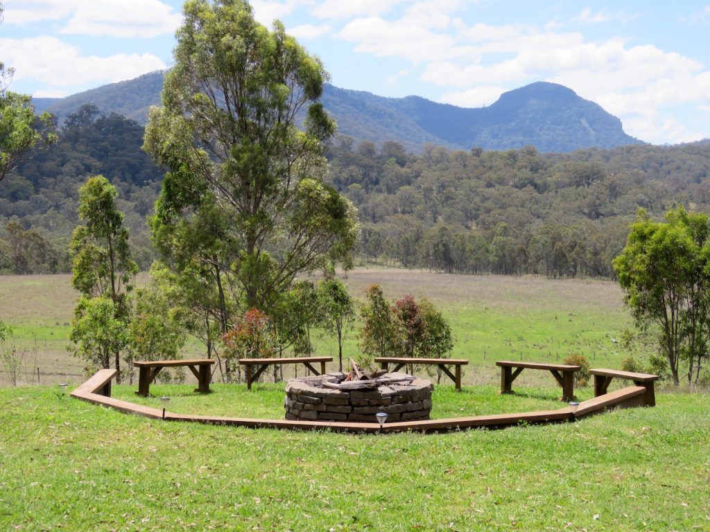 The outdoor fire pit at Spicers Canopy